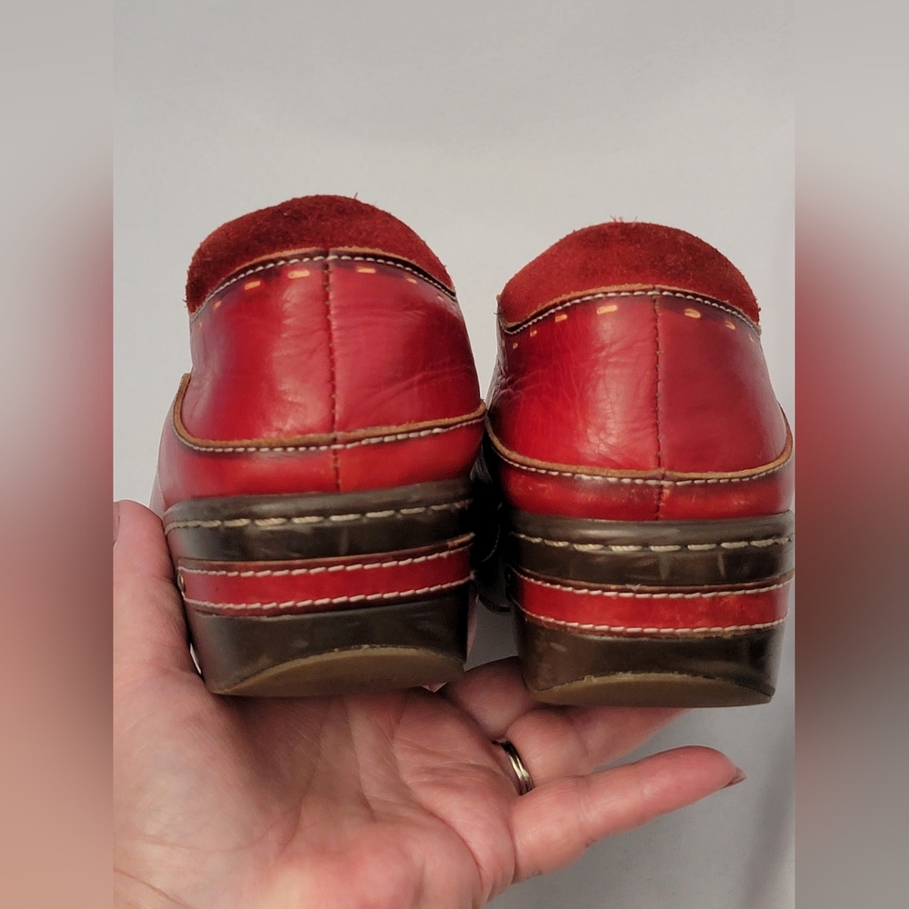 L'Artiste Spring Step Burbank Red Floral Women's Loafers/Clogs Size 41/9.5-10 - Picture 7 of 9